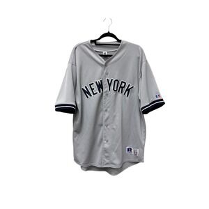 Russell Athletic New York Baseball Jersey Mens Gray MLB Authentic vintage Tag XL